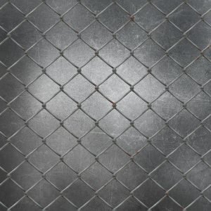 3D wire mesh on grunge metal background 3D render of a wire mesh on grunge metal background