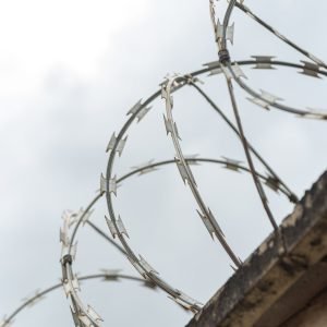 Photo of a residential security fence Photo of a residential security fence